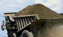Loaded haul truck on mine haul road